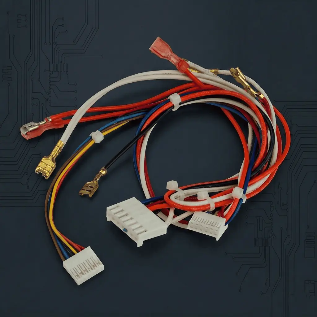 Custom wire harness assembly with terminals and connectors